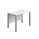 Goal Post Rectangular Desk (FSC) | 1000X600 | White/Silver | 