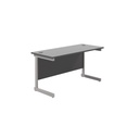 [SU1260RECBKSV] Single Upright Rectangular Desk (Black, Silver, 1200mm, 600mm)