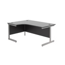 [SU1612LHRADBKSV] Single Upright Radial Desk (Black, Silver, 1600mm, Left)