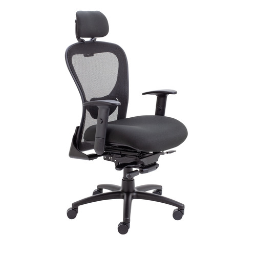 Strata High Back Chair with Seat Slide - Black