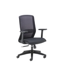 Mesh Chair with Synchronized Sliding Seat Mech- 1D Soft Pad Arm-Bondai Black Fab