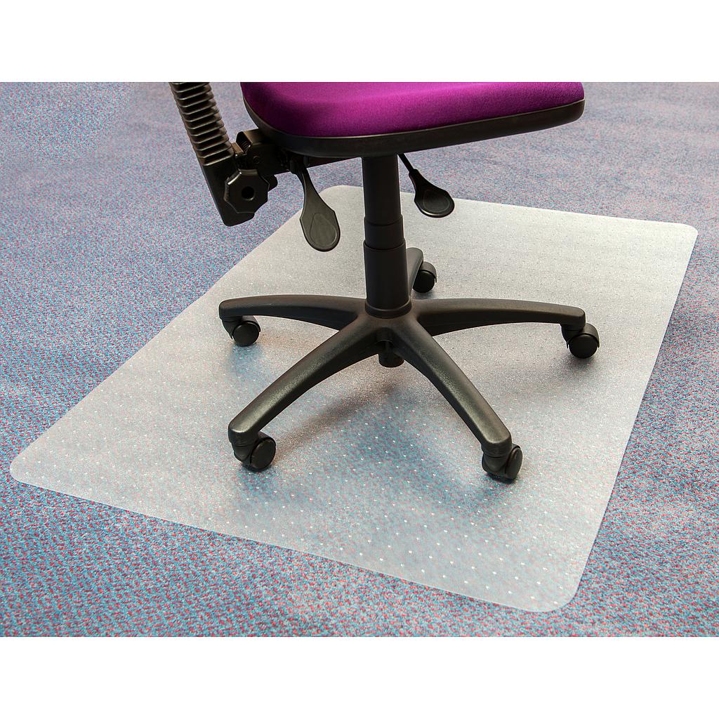 Low Pile Carpet Rectangular Chairmat Clear 120Cm x 90Cm